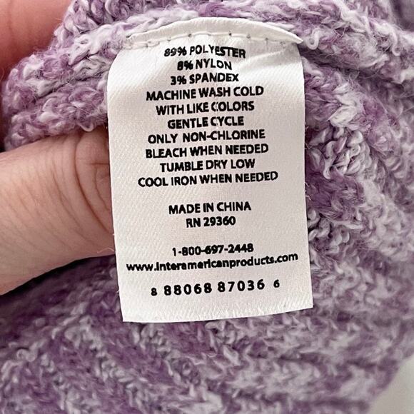 dip Women's Sweater M Purple Marled Knit Rolled Crew Neck Long Sleeve Pullover - Picture 5 of 5